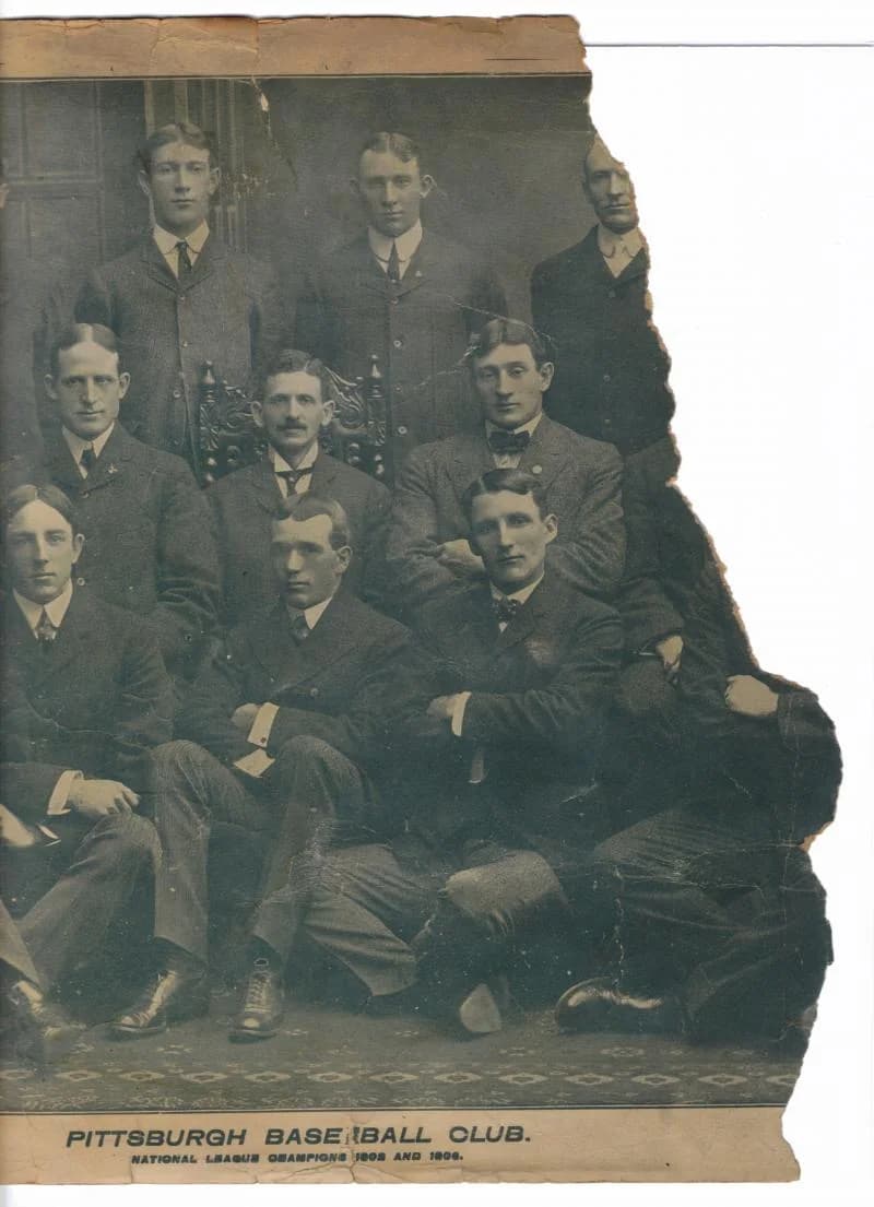 Damaged baseball club photograph from Revere's restoration archive.